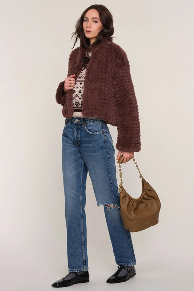 Deline Faux Fur Jacket Mocha
