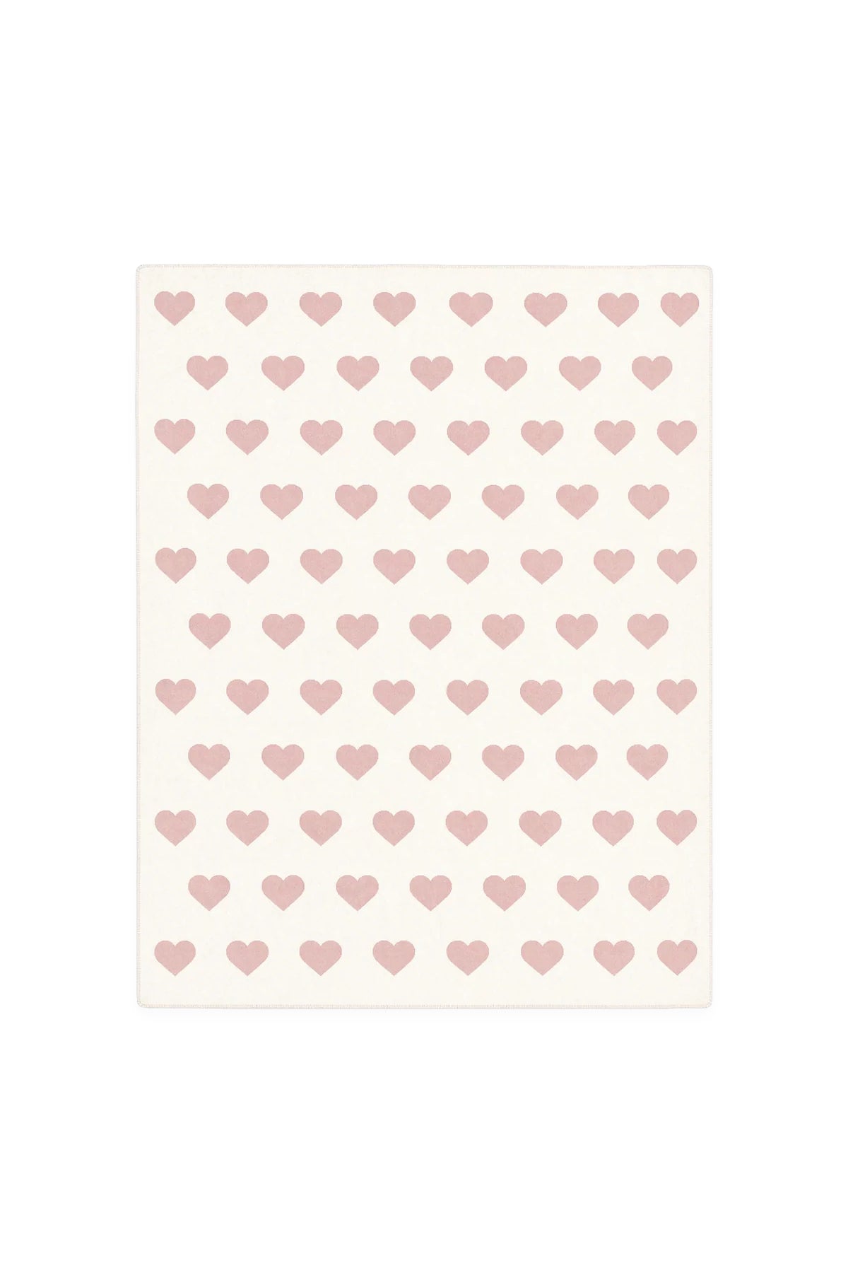 Hearts Reversible Jacquard Knit Baby Blanket