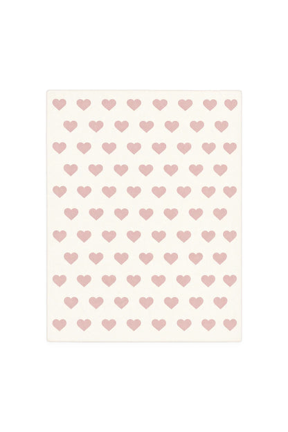 Hearts Reversible Jacquard Knit Baby Blanket