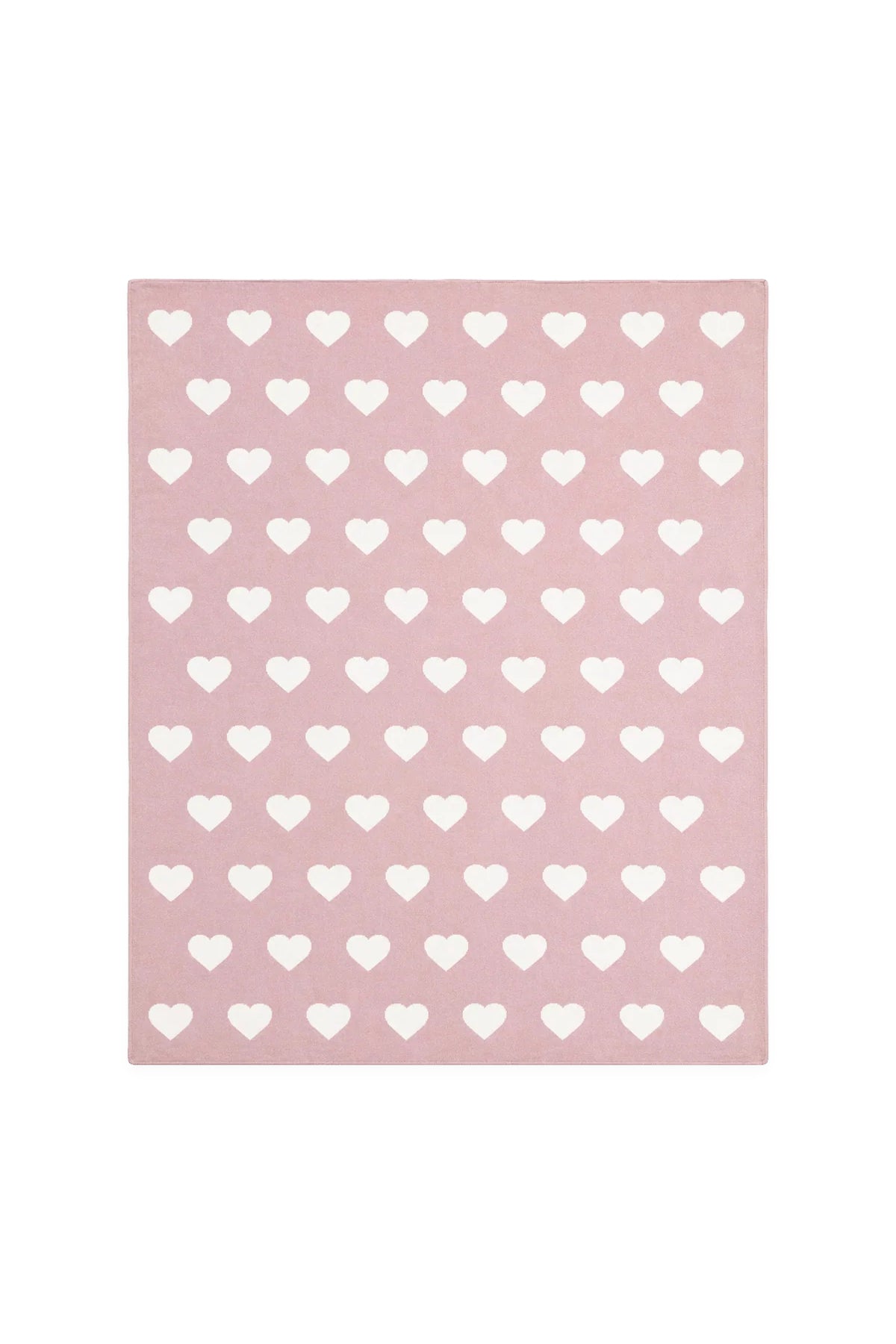 Hearts Reversible Jacquard Knit Baby Blanket