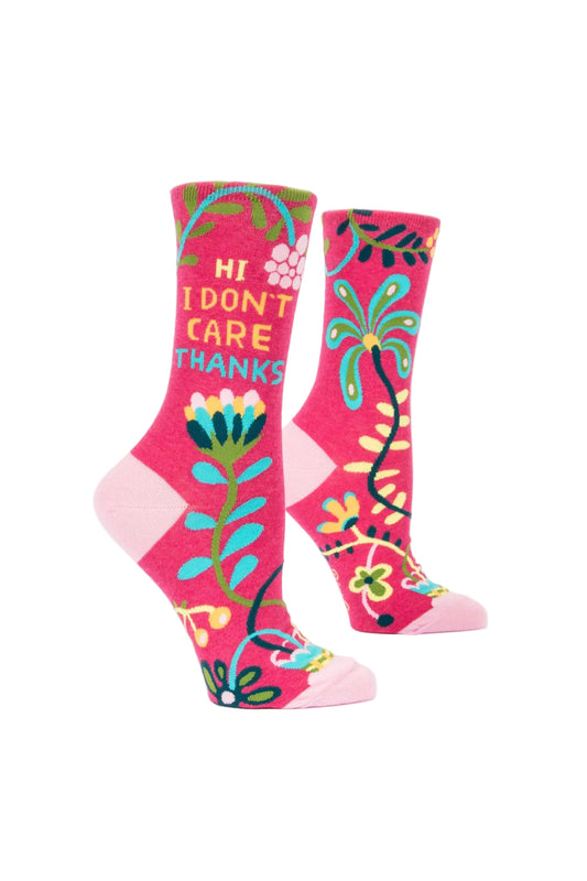 Hi, I Don't Care Crew Socks