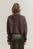 High Collar Crop Cardigan