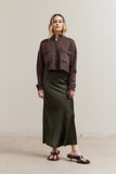 High Collar Crop Cardigan