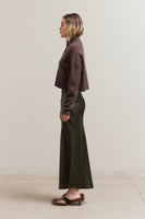High Collar Crop Cardigan