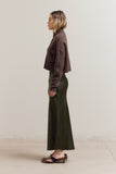 High Collar Crop Cardigan