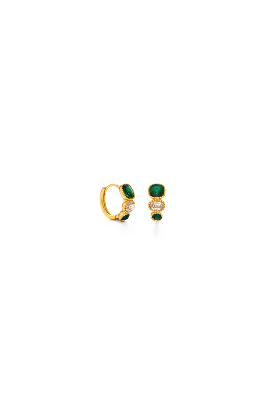 Holiday Emerald Hoops