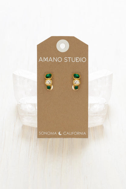 Holiday Emerald Hoops