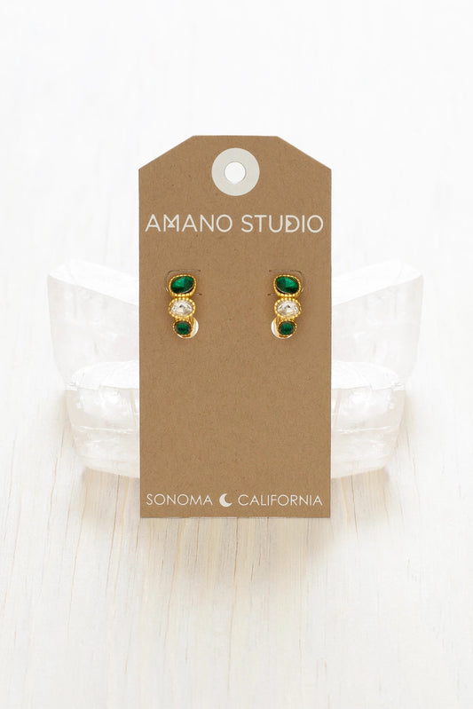 Holiday Emerald Hoops