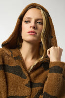 Hooded Animal Print Coat