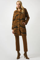 Hooded Animal Print Coat