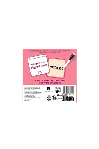 How Well Do You Really Know Me Card Game