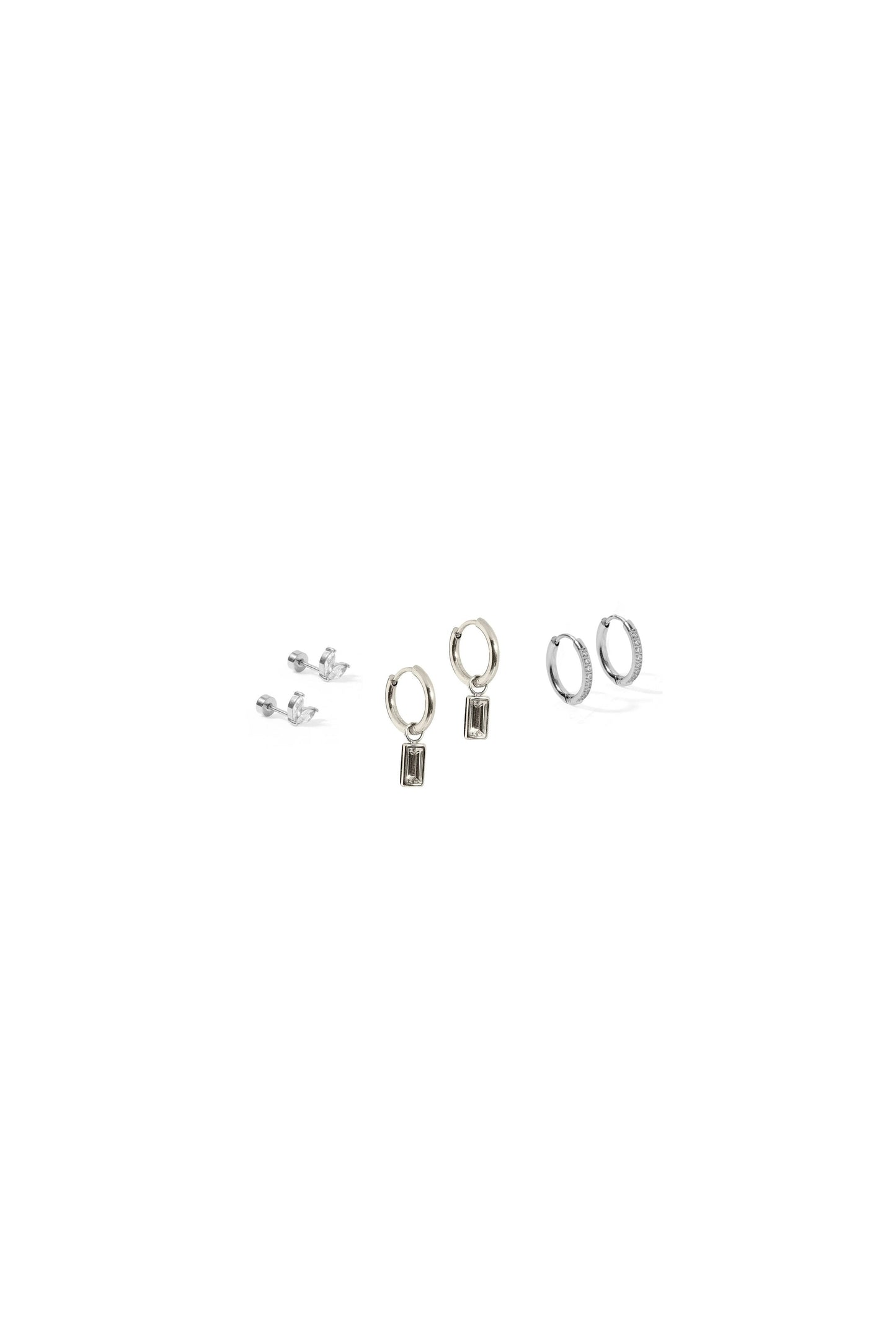 Huggie & Screwback Stud Set Chicago