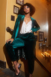 Hunter Green Velvet Duster Coat