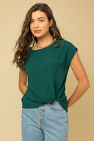 Hunter Green Front Knot Top