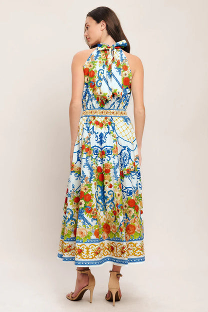 Ceramic Flora Woven Midi Dress