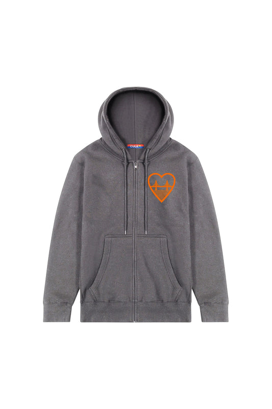 I Heart SF Zip-Up Hoodie Charcoal