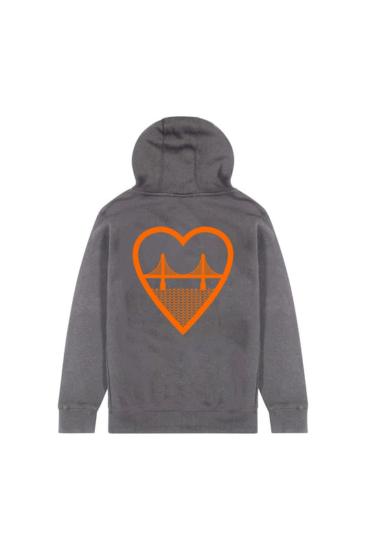 I Heart SF Zip-Up Hoodie Charcoal