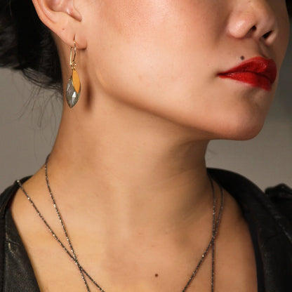 Leaf Labradorite Earring