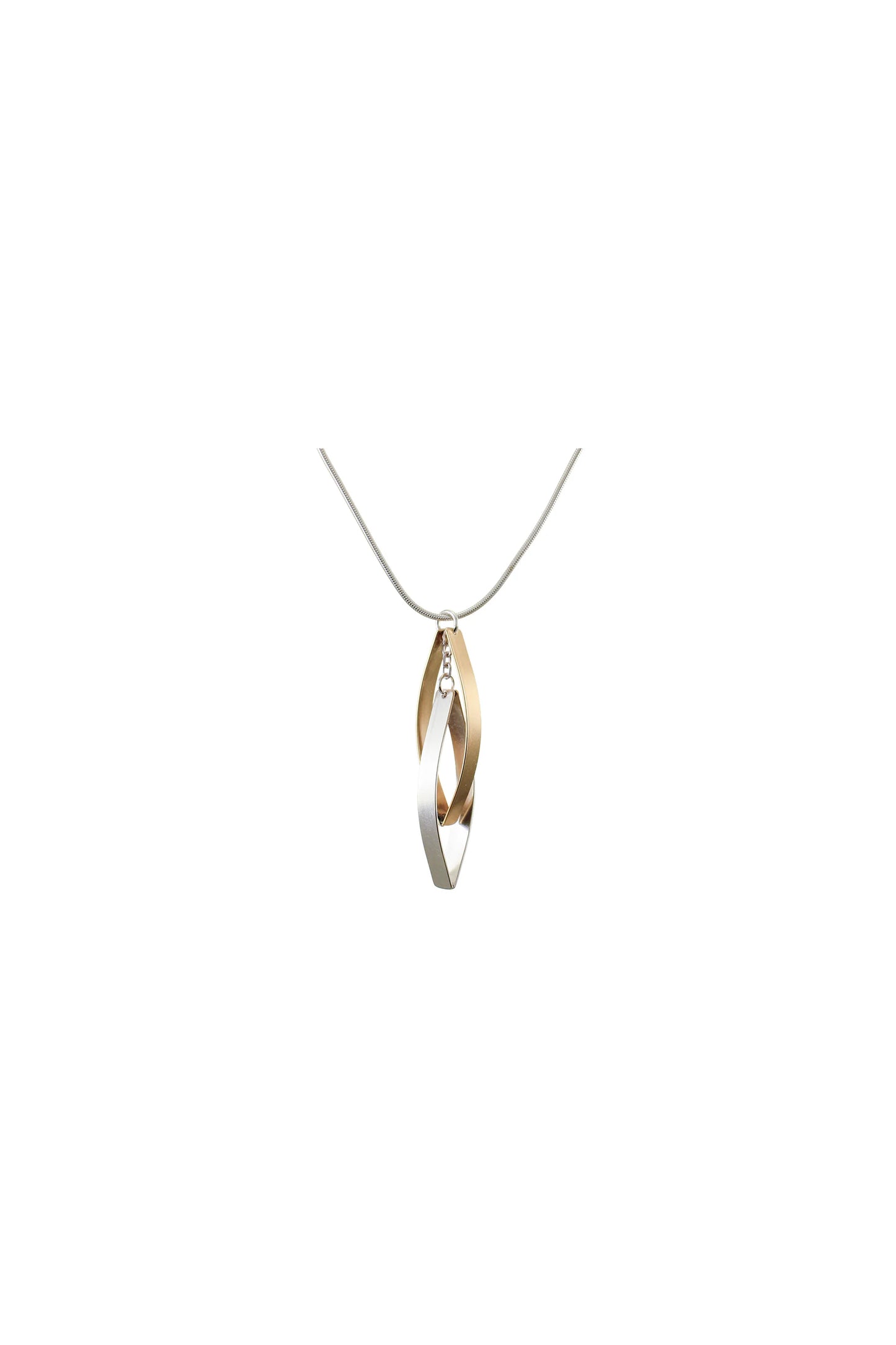 Interlocking Pointed Ribbon Hoop Necklace