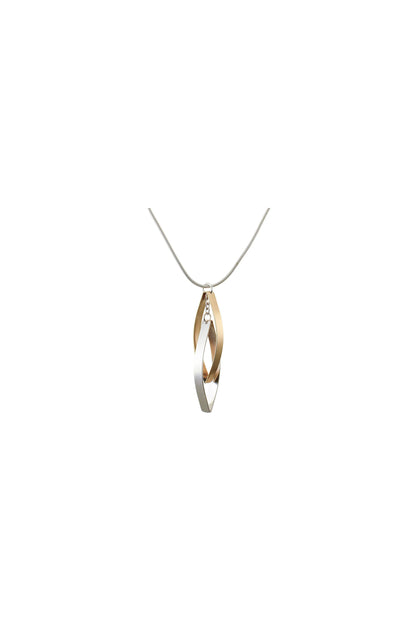 Interlocking Pointed Ribbon Hoop Necklace