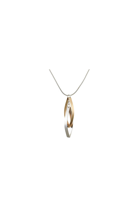 Interlocking Pointed Ribbon Hoop Necklace