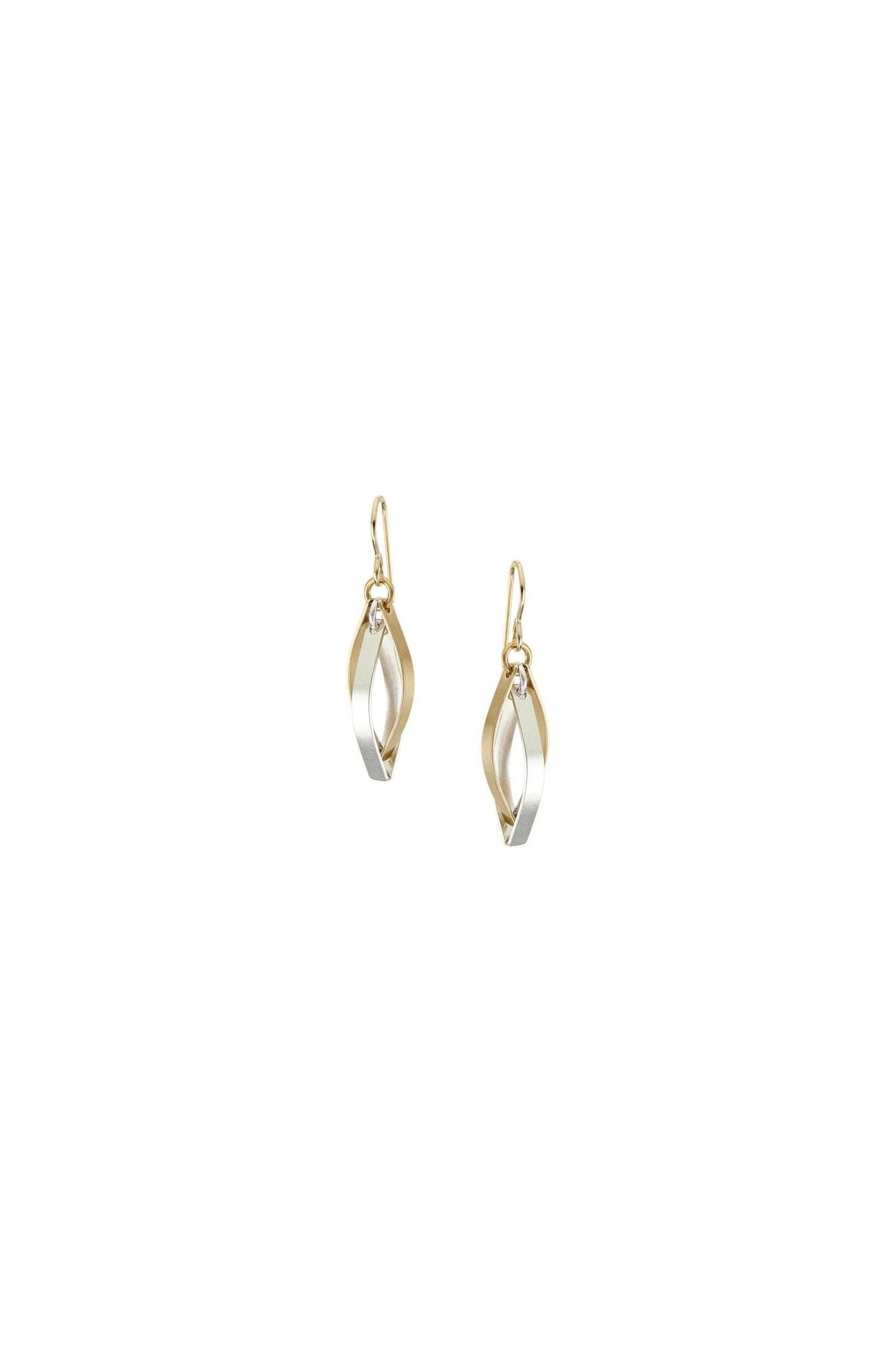 Interlocking Pointed Ribbon Hoops Earring