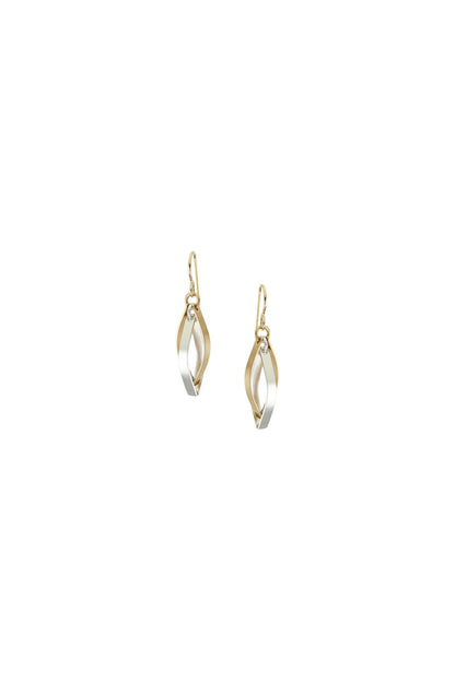 Interlocking Pointed Ribbon Hoops Earring