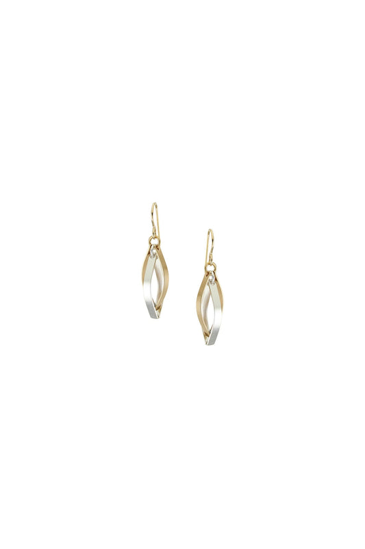 Interlocking Pointed Ribbon Hoops Earring