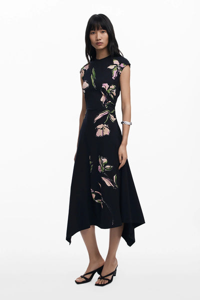 Irregular Hem Floral Dress