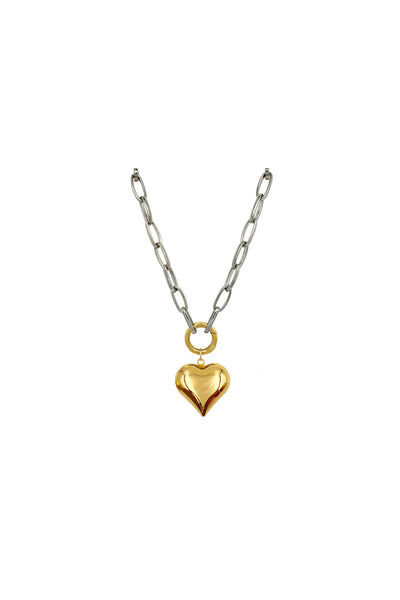 It Girl Mixed Metal with Heart Charm