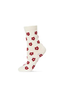 Ivory Contrast Floral Socks