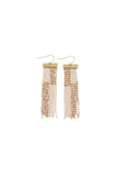 Ivory/Gold Rectangle Colorblocks Earrings