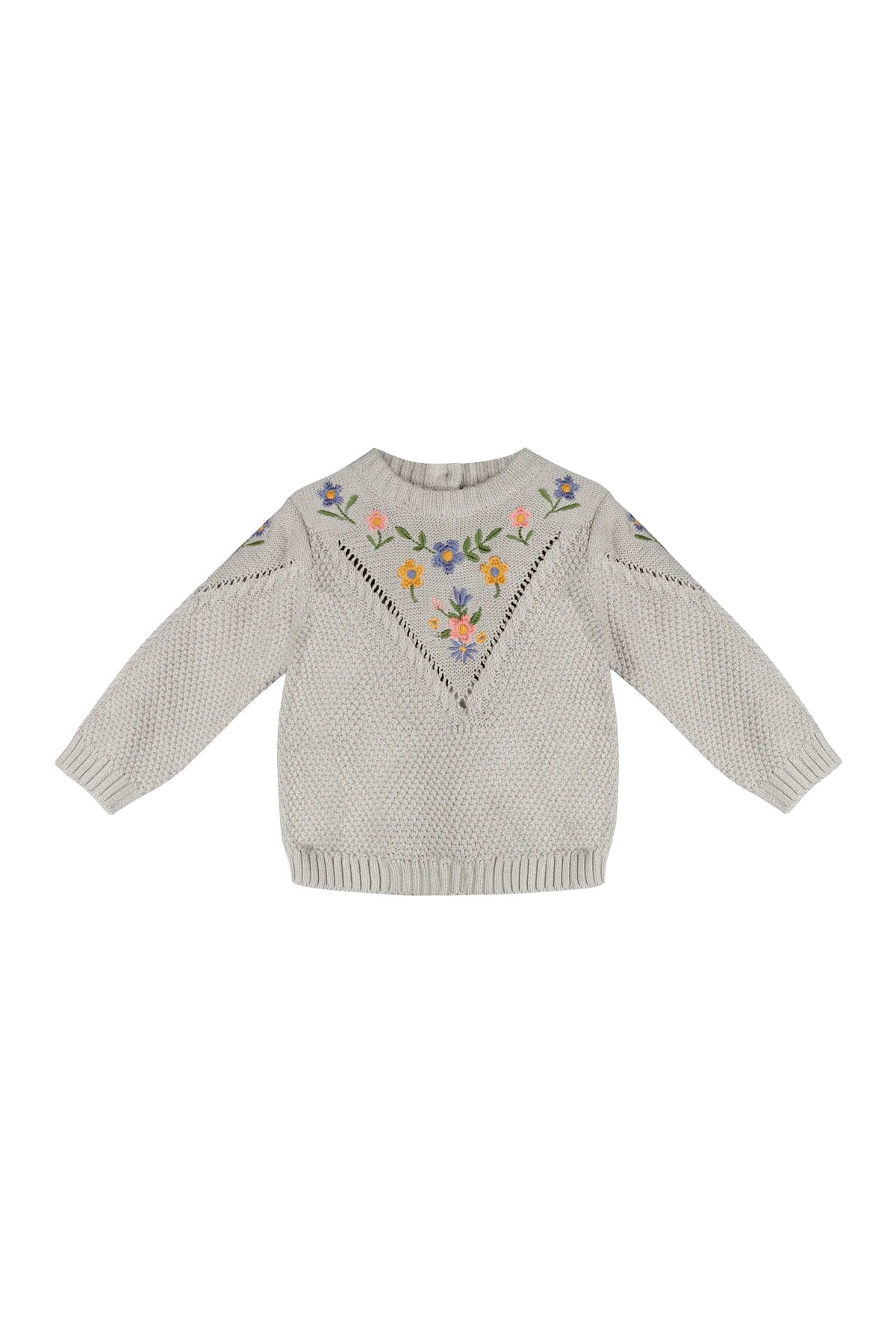 Ivy Floral Embroidered Baby Sweater