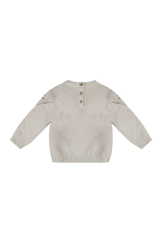 Ivy Floral Embroidered Baby Sweater