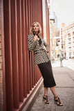 Jacquard Geometric Knit Blazer