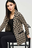 Jacquard Geometric Knit Blazer