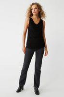 Black Jeanette Cowl Neck Tank