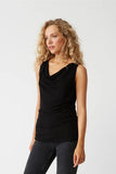 Black Jeanette Cowl Neck Tank