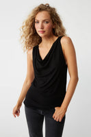 Black Jeanette Cowl Neck Tank