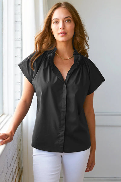 Jenny Ruffle Detail Blouse Black