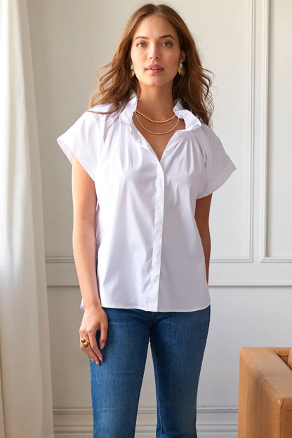 Jenny Ruffle Detail Blouse White