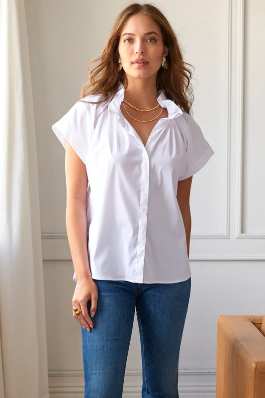 Jenny Ruffle Detail Blouse White