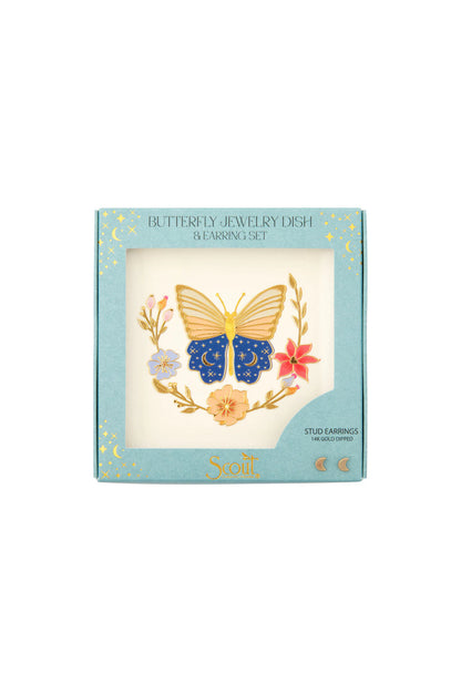 Jewelry Dish & Earring Set Butterfly
