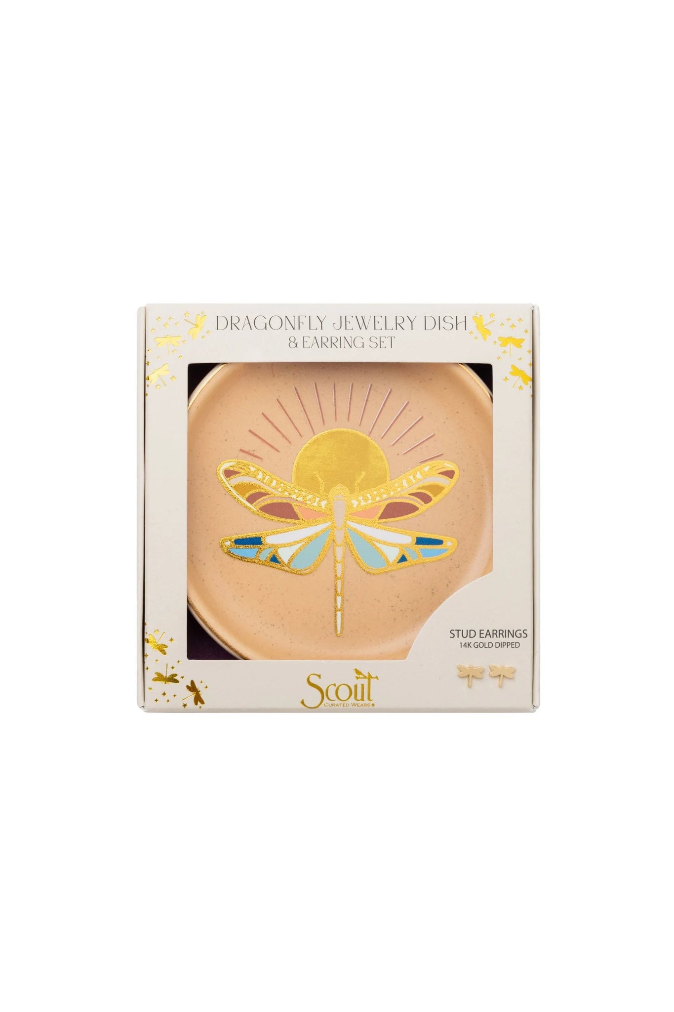 Jewelry Dish & Earring Set Dragonfly