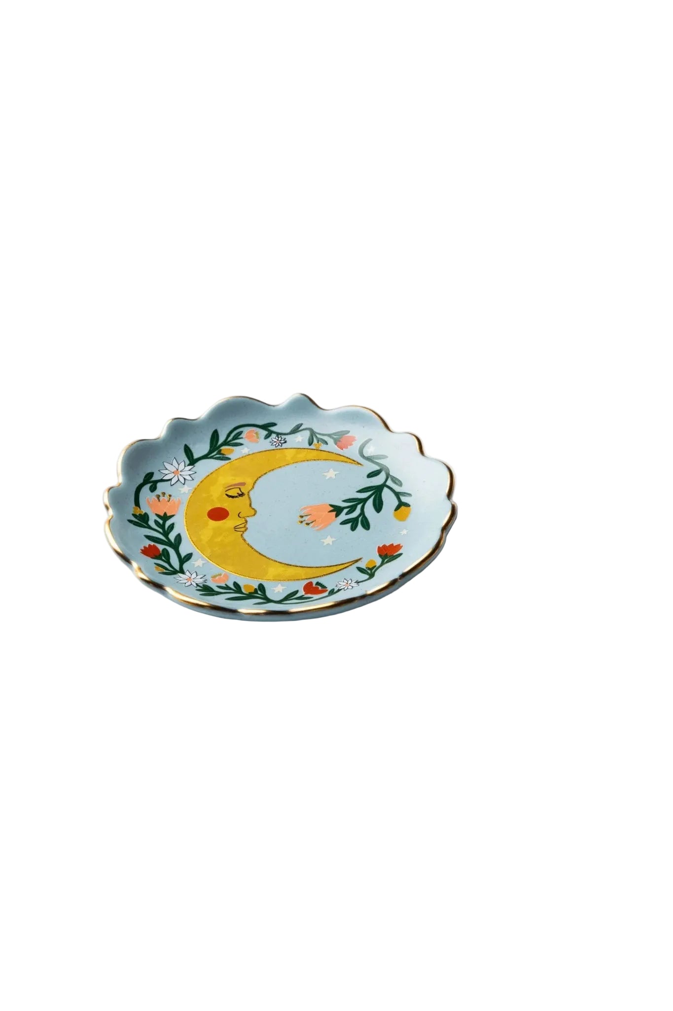 Jewelry Dish & Earring Set Flower Moon
