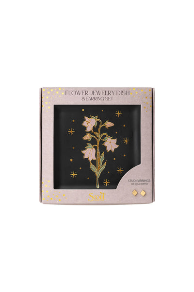Jewelry Dish & Earring Set Flower