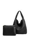 Johanna Large Woven Shoulder Bag Black