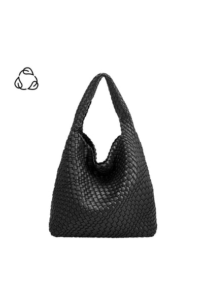 Johanna Large Woven Shoulder Bag Black