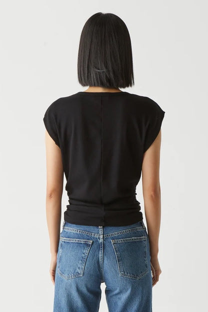 Joni Power Shoulder Tee Black
