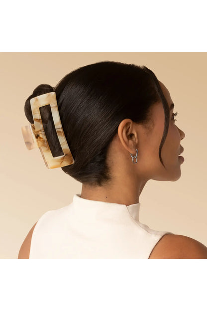 Jumbo Open Shape Claw Clip Chocolate Marble
